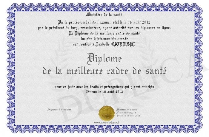 diplome cadre de sante